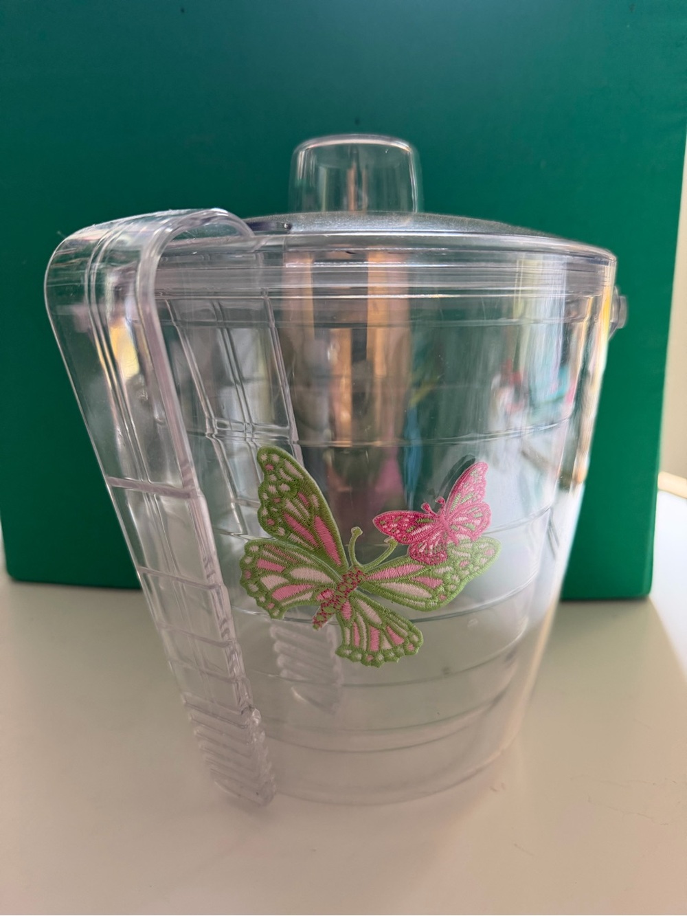Tervis butterfly ice bucket with lid and tongs